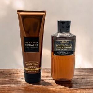 Bath & Body Works Men’s Mahogany Teakwood Body Cream and Body Wash Set NWT